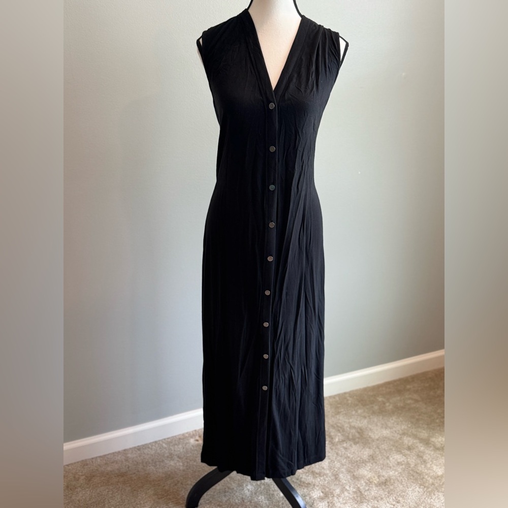 Banana Republic Black Maxi Dress with Buttons, size Large
